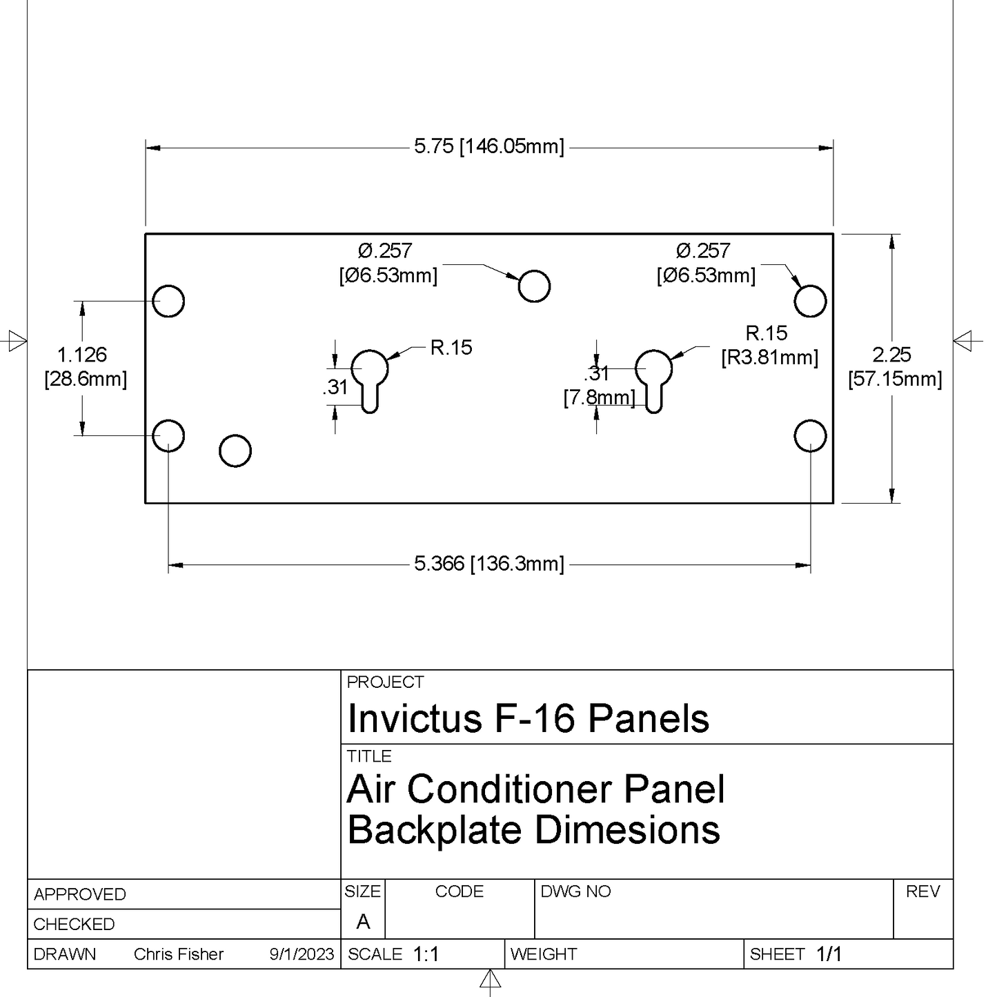F-16 Air Conditioner Panel