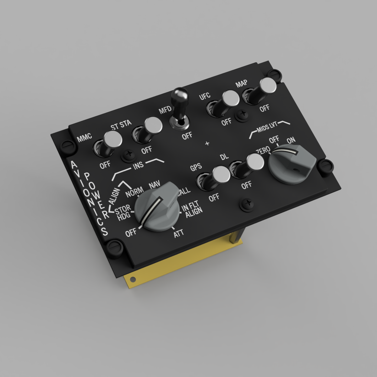 Avionic Panal F-16 Avionics Power Panel (MIDS) – Invictus Cockpit Systems