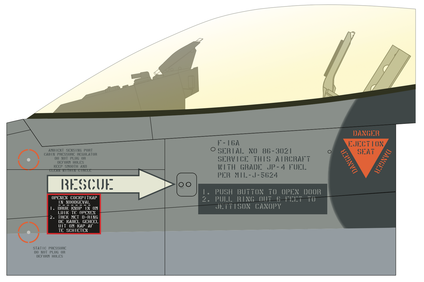 F-16 Marking Details Stencil Kit